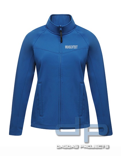 Damen Softshell Jacke Behörde in verschiedenen Farben mit Wunschaufdruck in reflex silber