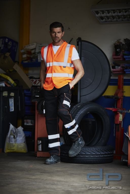 Hi Vis Top Cool Open Mesh Waistcoat neonorange oder neongelb