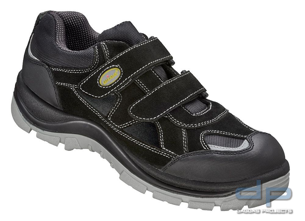 S1P Sicherheitssandale EN ISO 20345:2011 S1P SRA in schwarz, silber abgesetzt