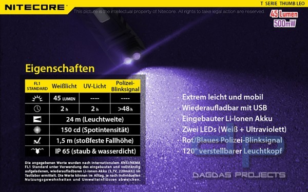 NITECORE THUMB (HOCHLEISTUNGS-LAMPE LED)