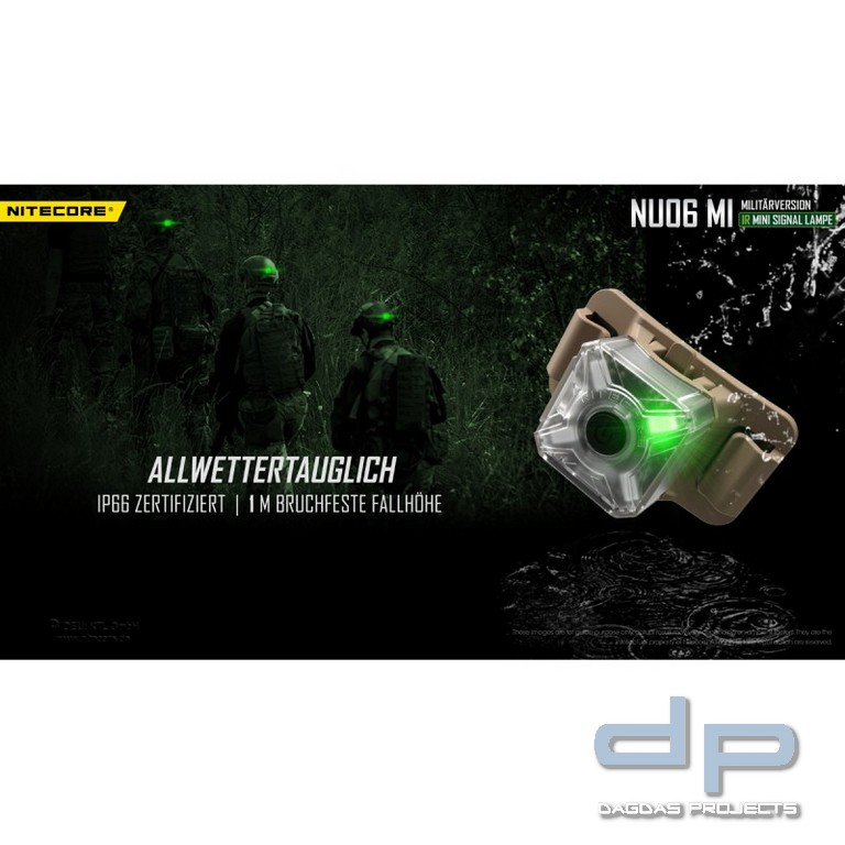 NiteCore® mehrfarbige Mini - Signalleuchte mit IR Licht -NU06MI-