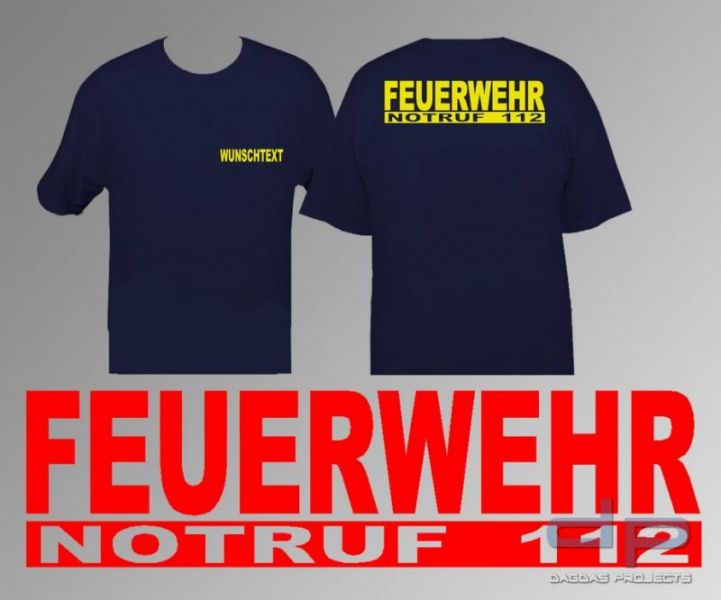 Feuerwehr Logo Sweat Shirt Notruf 112 mit norm. Folie