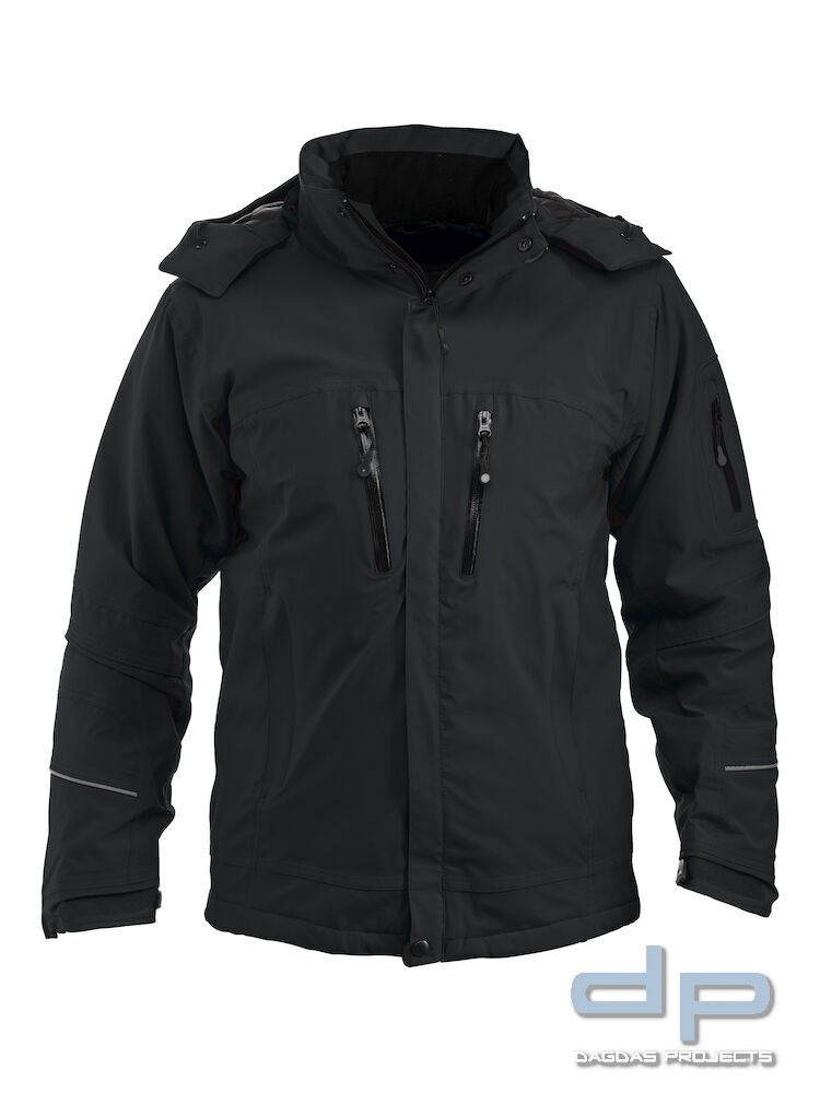 Herren Behörden Softshelljacke "Sanders" in Royalblau und Schwarz mit Aufdruck nach Wunsch