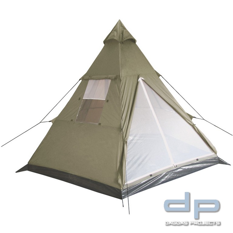 Indianer Zelt, "Tipi", oliv, Mittelmast, Gr. 290x270x225 cm