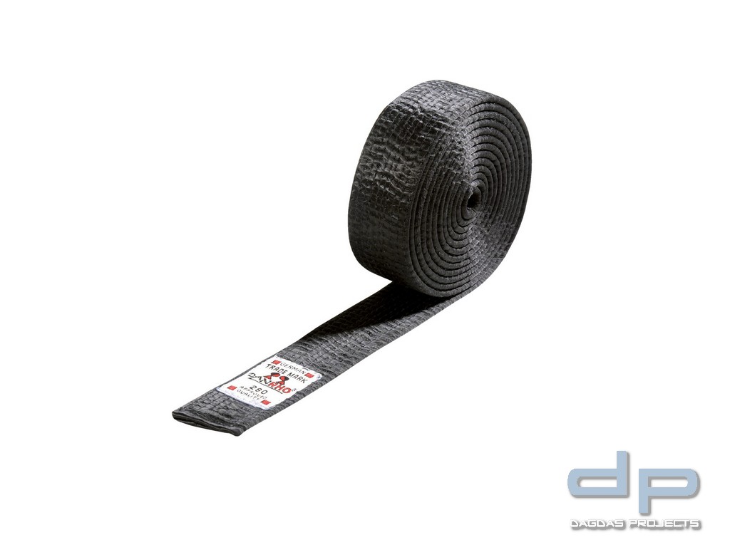 DANRHO Budo-Gürtel 4 cm Schwarz aus Kunstseide