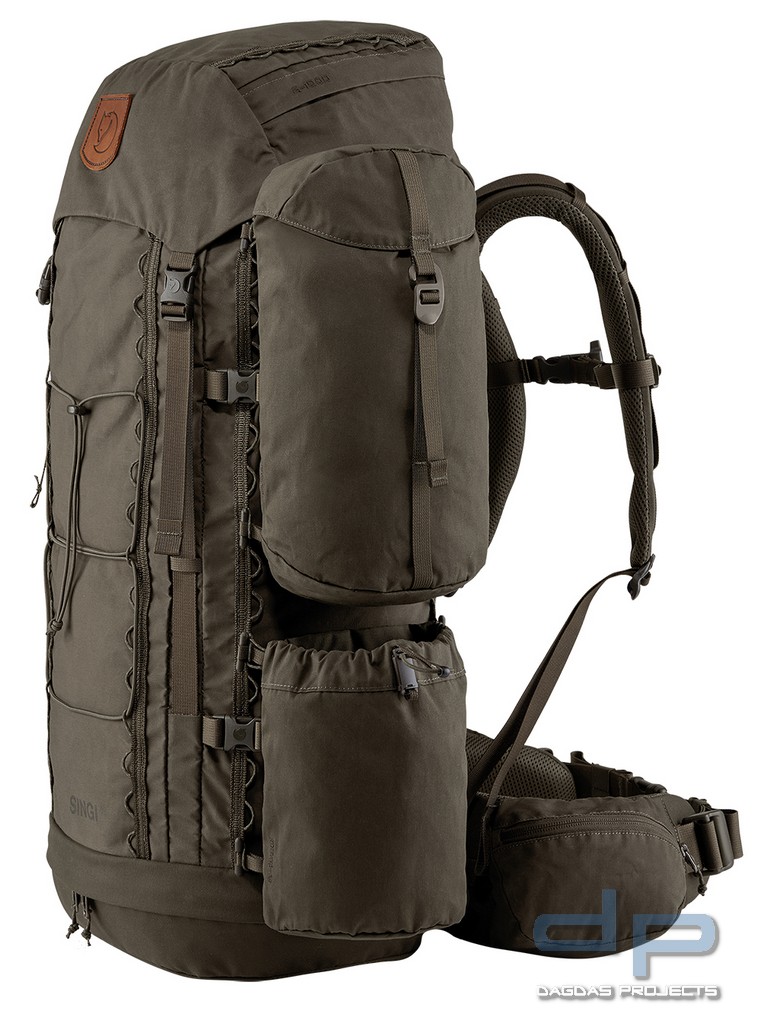 Fjällräven Singi 48 Rucksack in grau und dunkeloliv