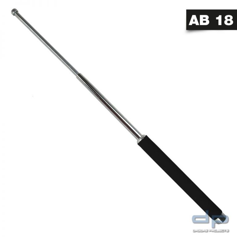 Teleskopschlagstock 26" + Holster (Moosgummigriff, silber)