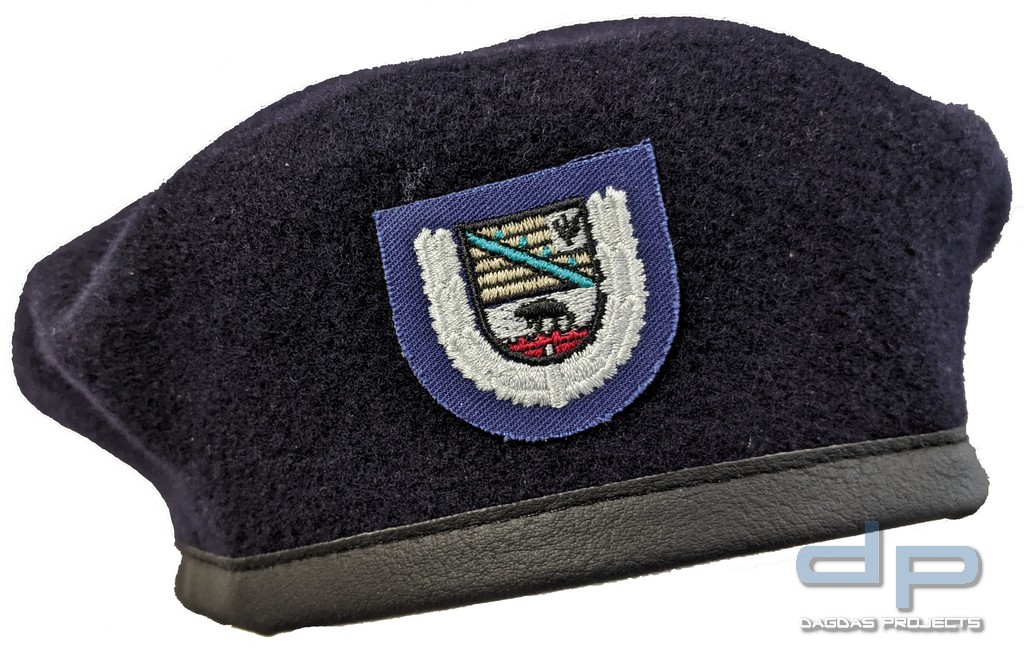 Feuerwehr Barett Blau mit Effekten Nach Landesvorschrift Sachsen-Anhalt aus Stoff Größe: 58