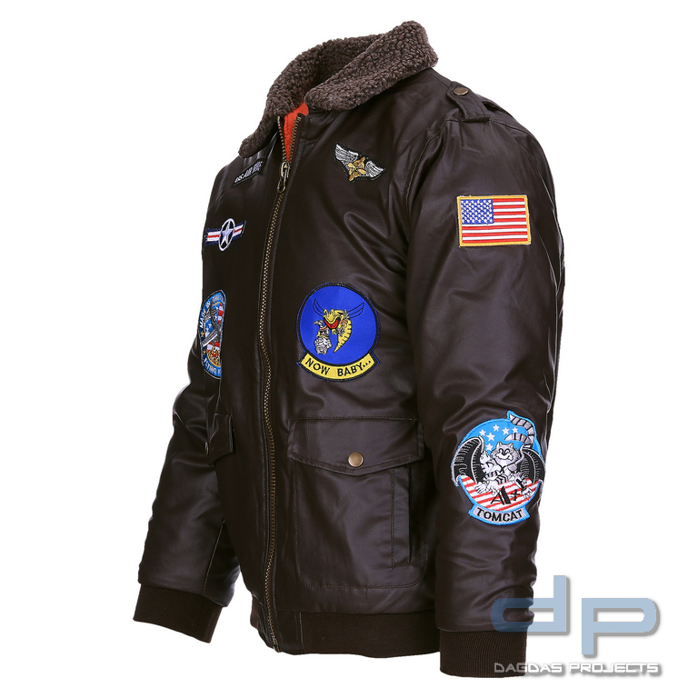 Kinder PU Leder Fliegerjacke
