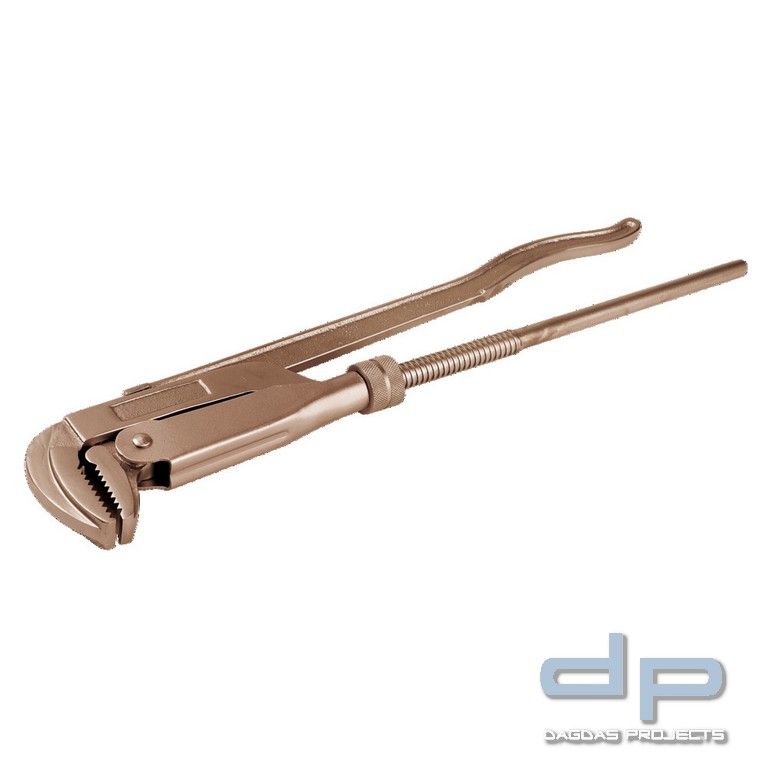 Eckrohrzange funkenfrei, Maul 90° abgewinkelt, Maulweite 1.1/2 ″