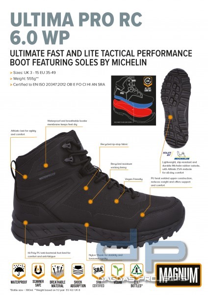 MAGNUM ULTIMA PRO RC 6.0 WP STIEFEL - ZERTIFIZIERT NACH EN ISO 20347:2012