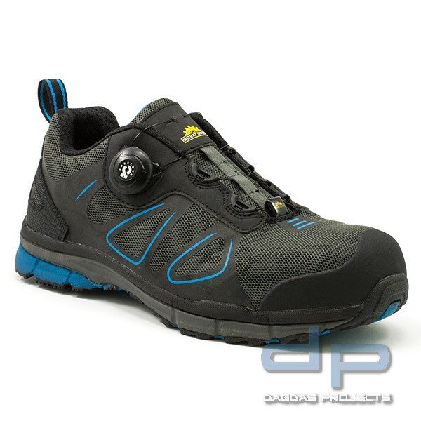S1P SICHERHEITSHALBSCHUH in Grau mit blauen Applikationen