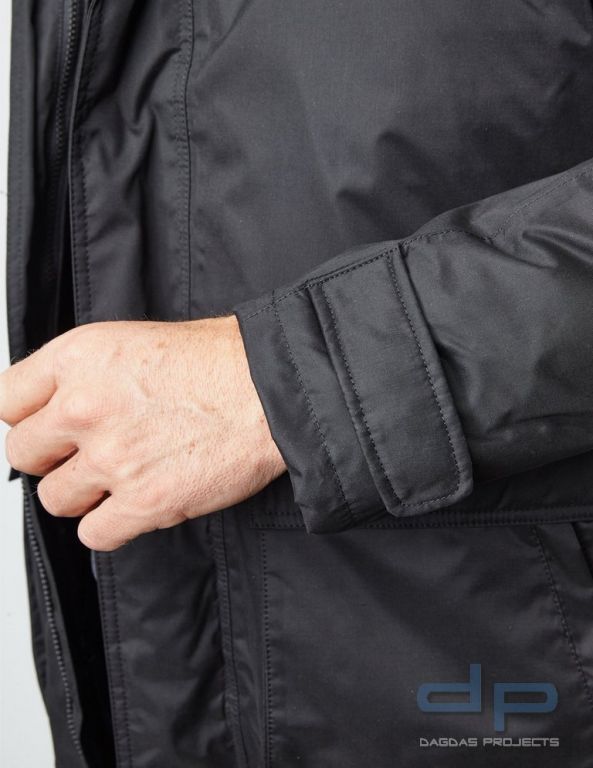 Behörden Parka Farbe: 9000 Schwarz mit Wunschtext in reflex silber