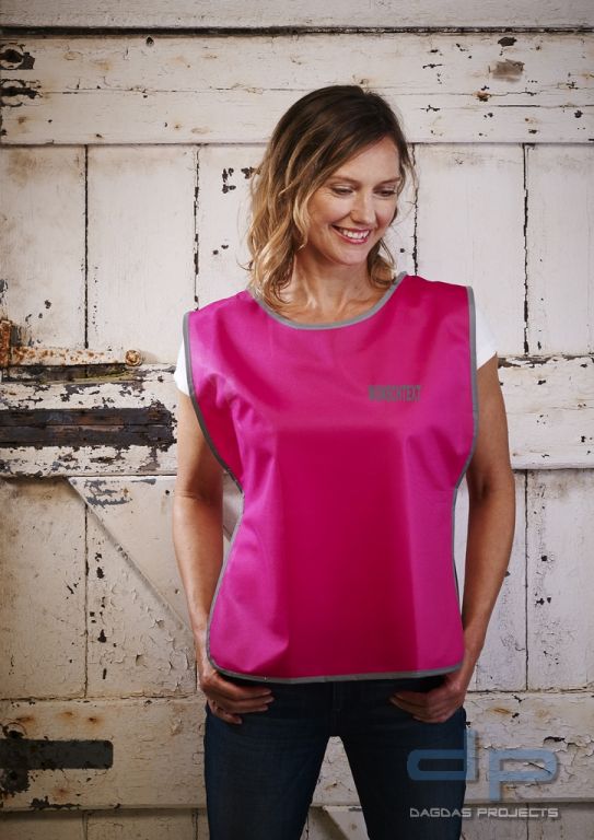 Hi-Vis Reflective Border Tabard Weste in verschiedenen Farben mit Wunschaufdruck in reflex silber