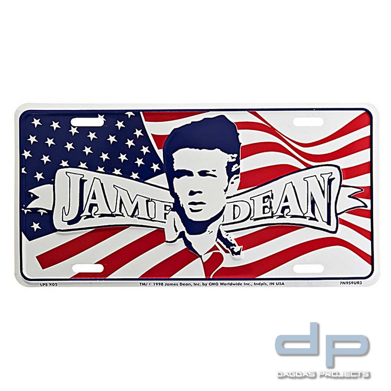 Nummernschild James Dean USA Flagge