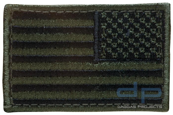 US Nationalitätsabzeichen Reverse Textil mit Klett in verschiedenen Farben