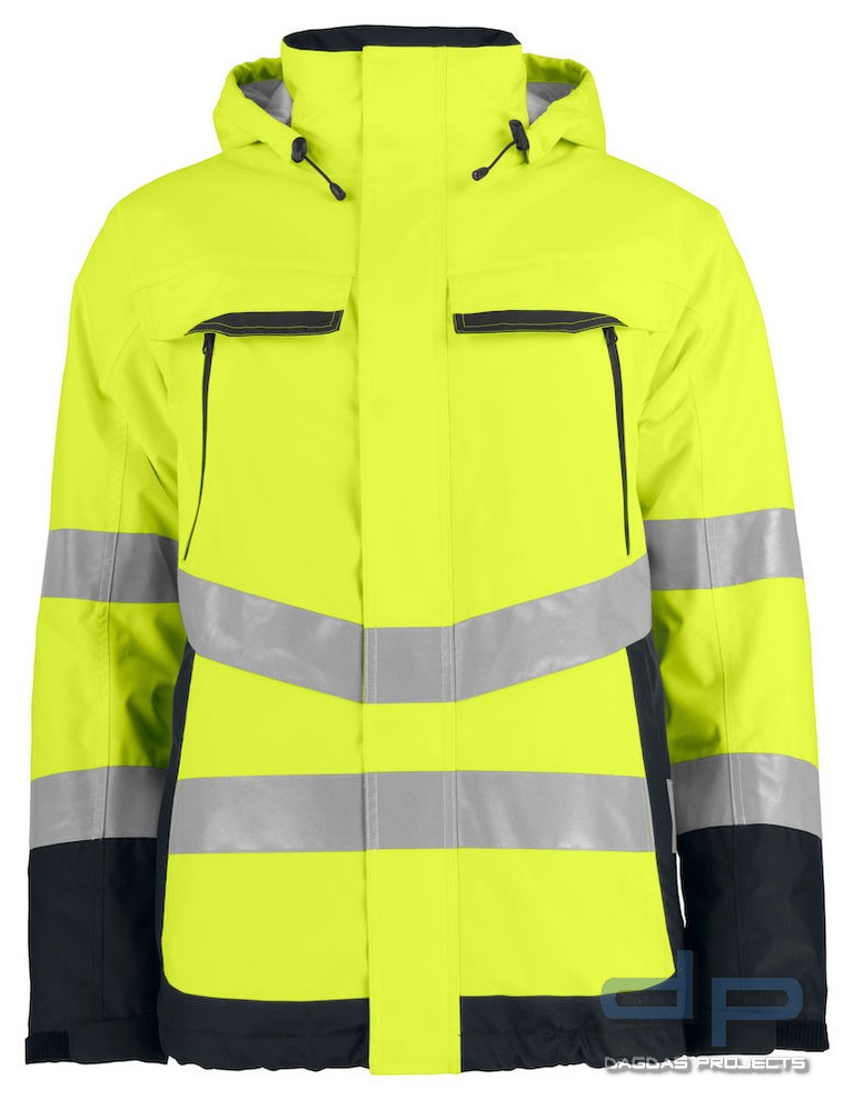 Gefütterte Funktionsjacke EN ISO 20471 Klasse 3 ProJob Farbe: Schwarz-Gelb  Größe: M