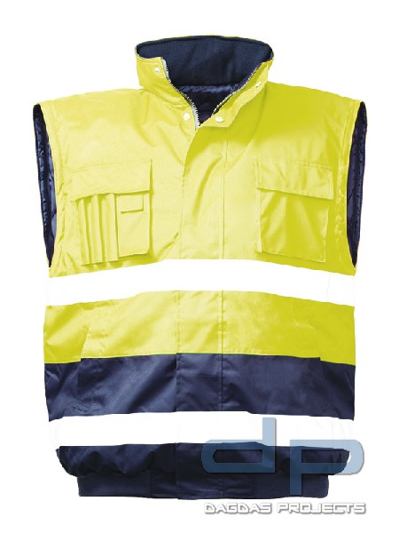 Warnschutz-Pilotjacke Wunschbeschriftung möglich in Gelb/Marine
