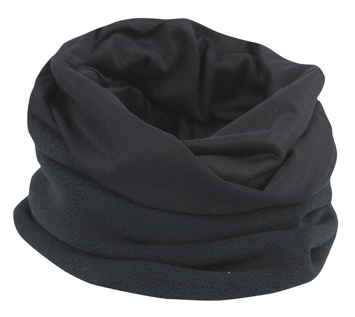 Fleece Rundschal mit Kopfüberzug schwarz