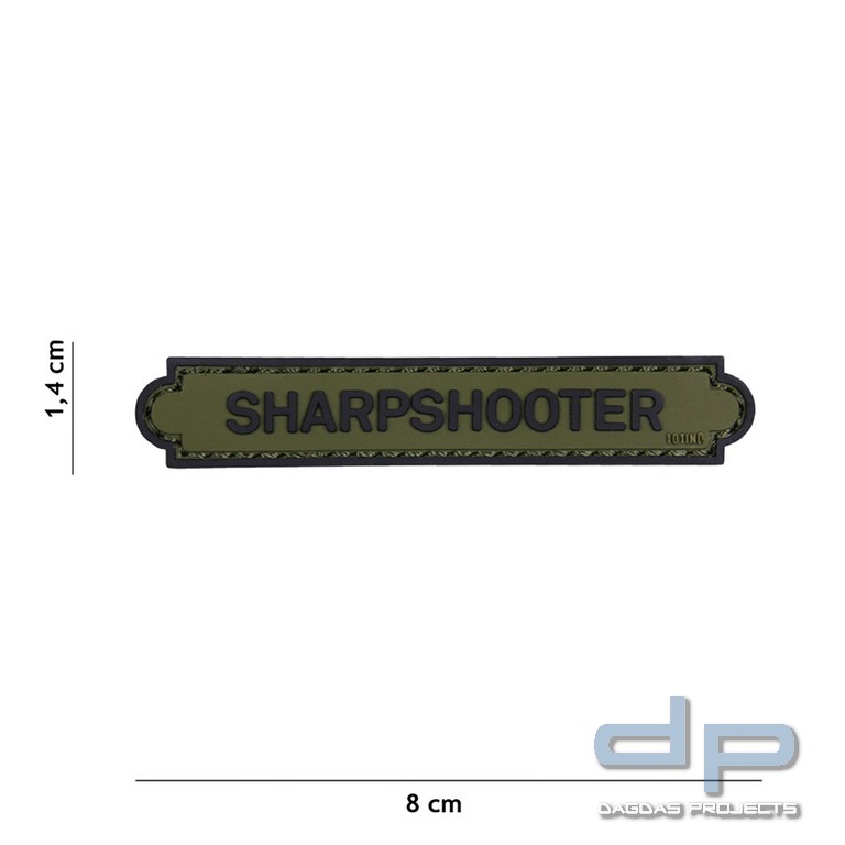 Emblem 3D PVC Sharpshooter Tab grün