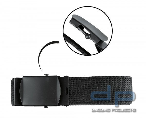 Mil-Tec US Belt Black Buckle 38mm (Hosen Gürtel)