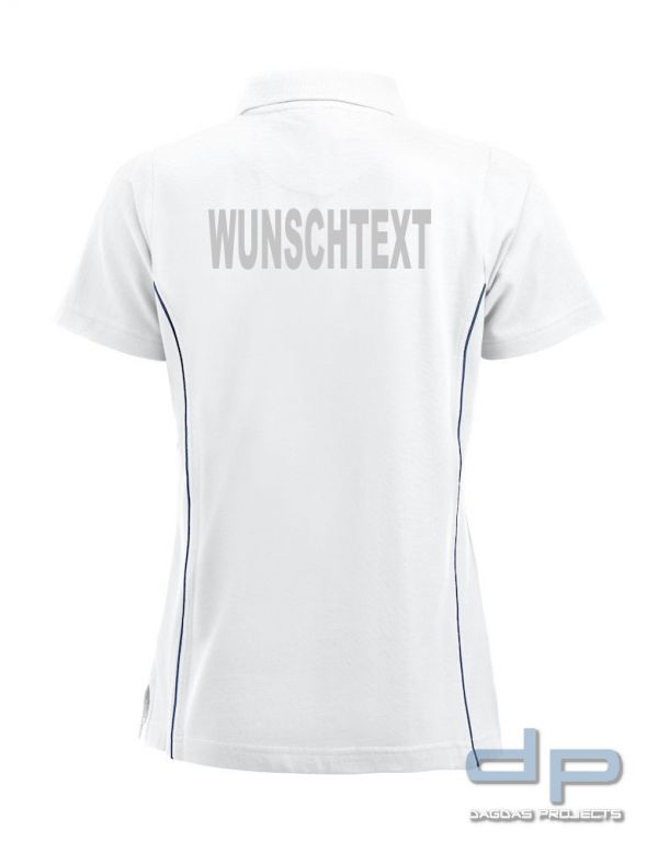 Behörden Polo Piqué Alpena Damen Weiß mit Wunschaufdruck