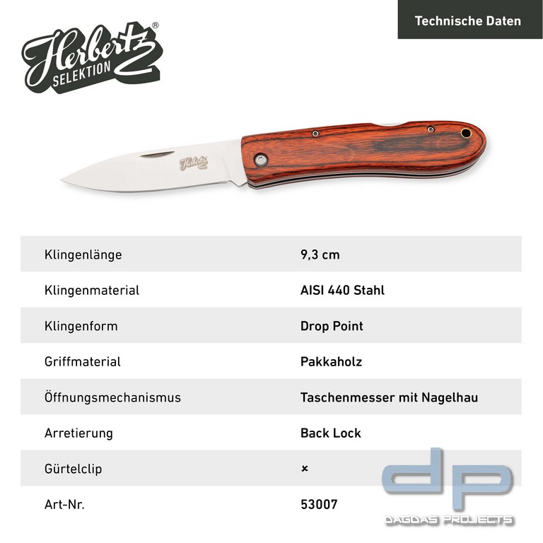 Taschenmesser Pakkaholz