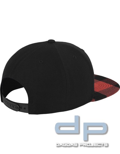 Checked Flanell Peak Snapback Cap in verschiedenen Farben