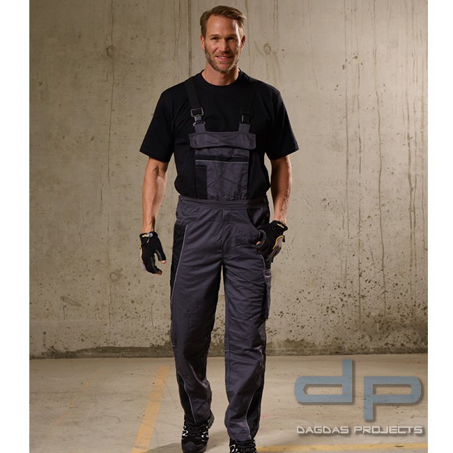 Twill ACTIVE LATZHOSE in Anthrazit-Schwarz