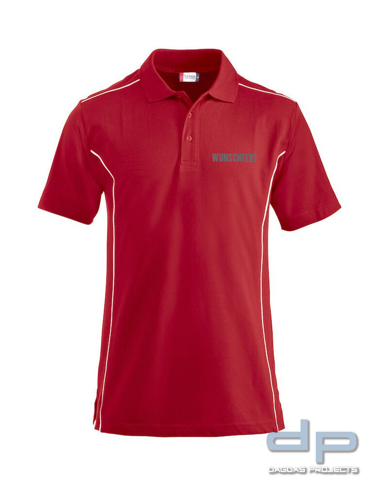 Behörden Polo Piqué Herren Rot mit Wunschaufdruck