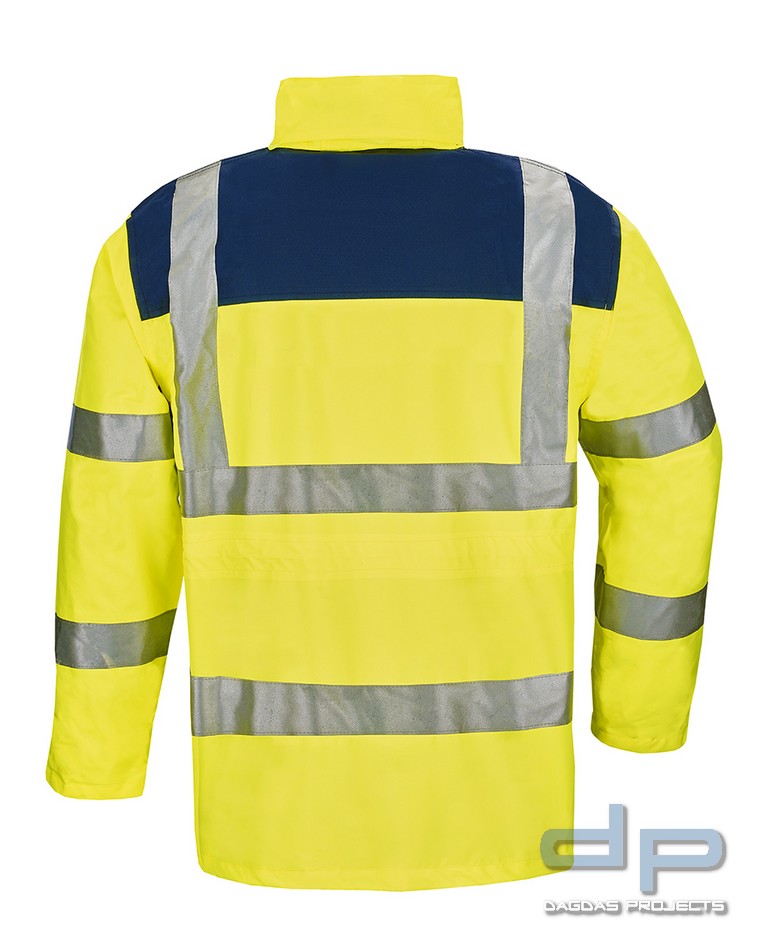 Warn-Parka EN ISO 20471:2013 Farbe leuchtgelb/blau