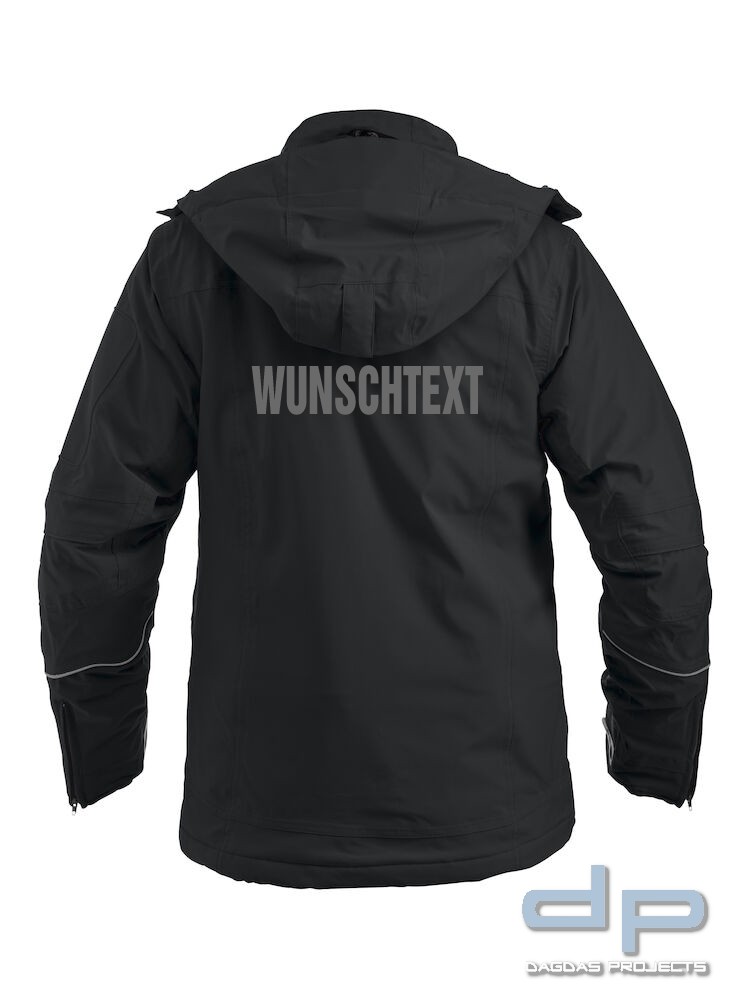 Herren Behörden Softshelljacke "Sanders" in Royalblau und Schwarz mit Aufdruck nach Wunsch