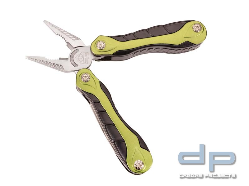 Puma TEC Multitool, AISI 420 Stahl, Zange mit Feder, zweifarbige Aluminium-Griffe, Nylon-Etui