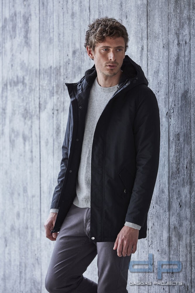 Unisex Behördenparka "Creston" in Schwarz mit Aufdruck nach Wunsch