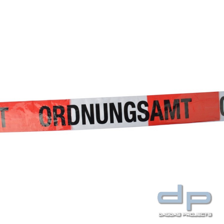 Absperrband ORDNUNGSAMT rot/weiß, Rolle, 500 m Länge