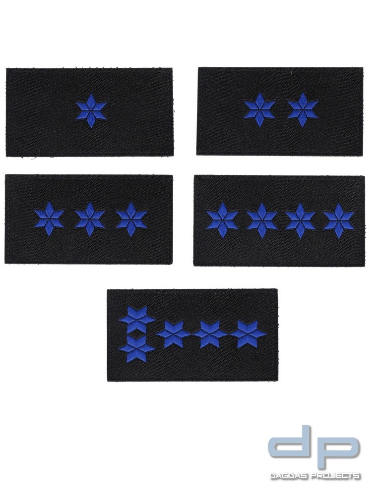 Klettabzeichen Dienstgrad - Textil (75 x 40 mm) schwarzer Hintergrund