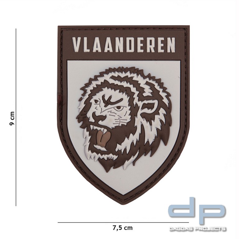 Emblem 3D PVC Vlaanderen grau
