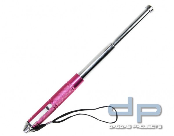 Teleskopschlagstock 13 Zoll schwarz, silber oder silber/pink