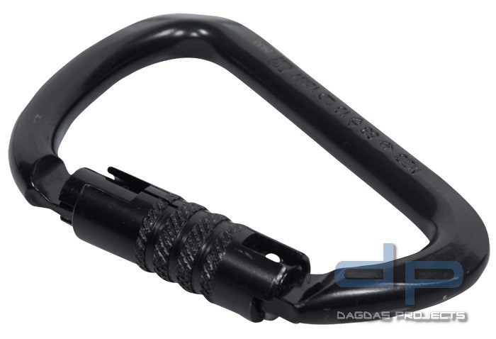 Stahlkarabiner Aliens D Trilock Schwarz