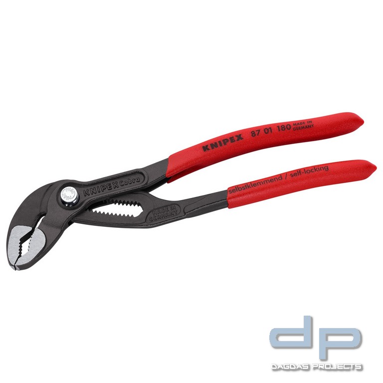 Knipex Wasserpumpenzange Cobra, poliert, mit rutschhemmendem Kunststoff, 180 mm
