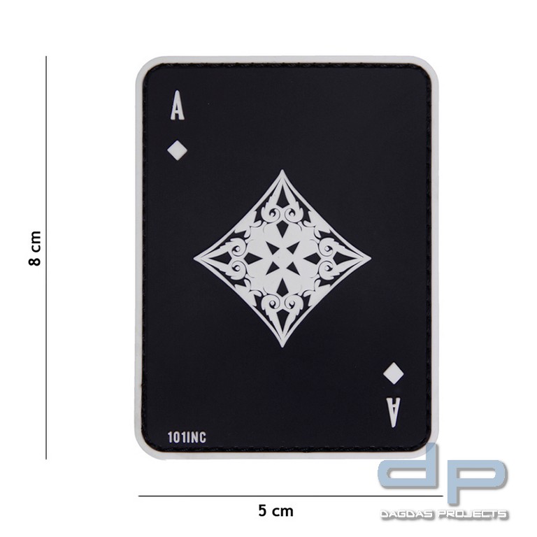 Emblem 3D PVC Karo As schwarz