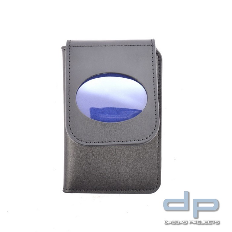 COP® RFID Dienstausweismäppchen OHNE DRUCK, oval, Scheckkartenformat, Leder
