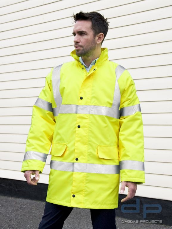 Hi Viz Motorway Coat mit Wunschaufdruck in reflex silber