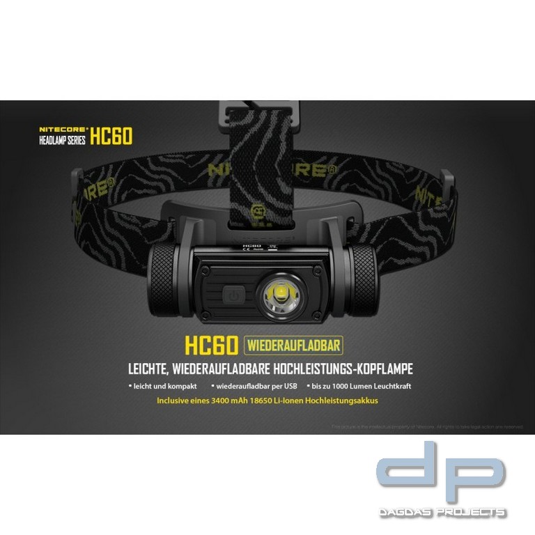 NiteCore® Kopflampe HC60 inkl. Akku