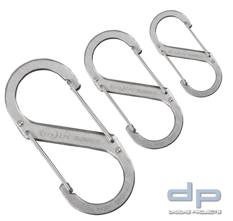 Nite Ize S-Biner Karabiner Edelstahl 3er Set silber