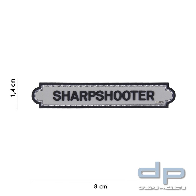 Emblem 3D PVC Sharpshooter Tab grau