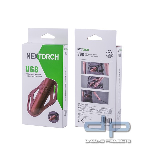 V68 Leder Holster für Einsatzstock WALKER SERIE in verschiedenen Farben