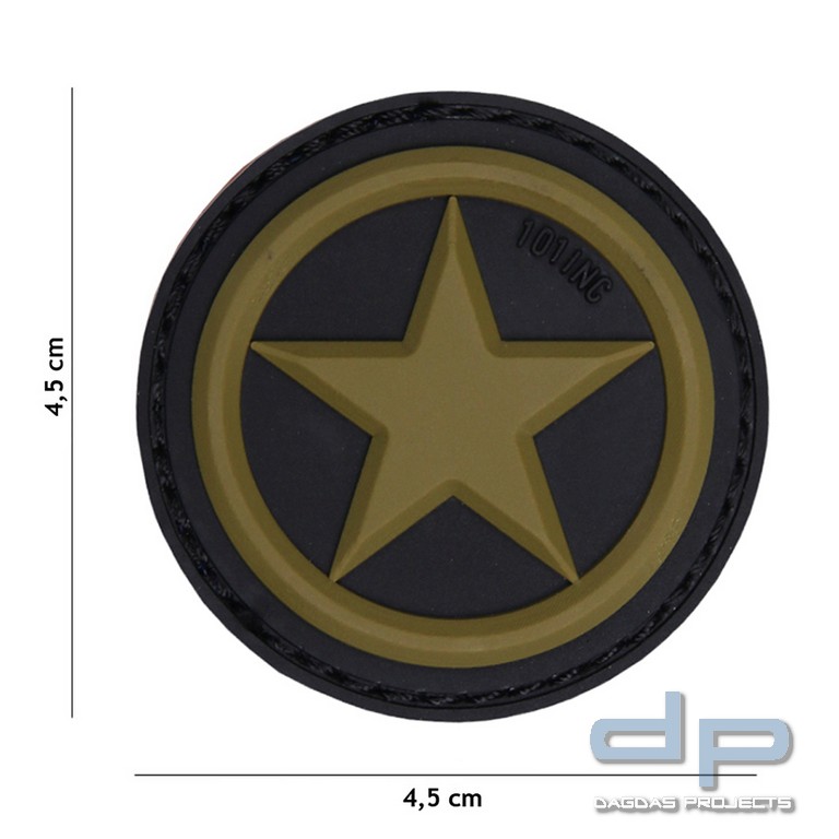 Emblem 3D PVC USA Stern grün