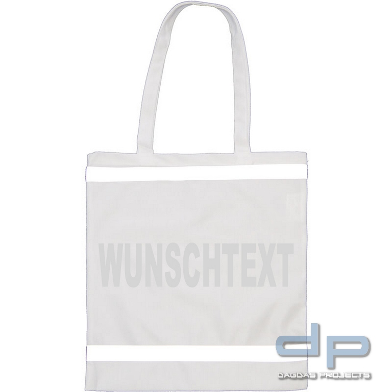 Shopping Bag lange Henkel verschiedene Farben mit Aufdruck nach Wunsch in reflektieren Silber