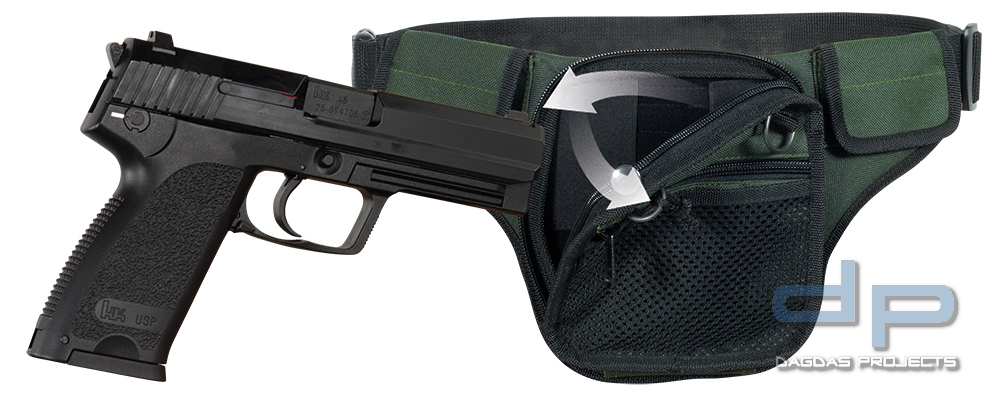 UNDERCOVER BAUCHTASCHE  PX30 RECHTS EINFARBIG in schwarz
